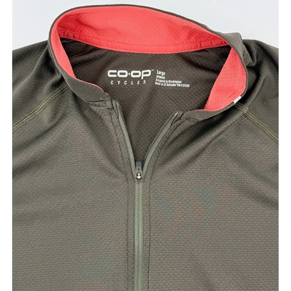 Co-Op Cycles Cycling Jersey Women Large Green Full Zip Short Sleeve Fitted Adult